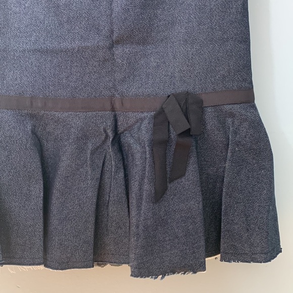 Trina Turk LA | Mermaid Lace Flared Peplum Ruffle Denim Fully Lined Midi Skirt 4 - Picture 10 of 16